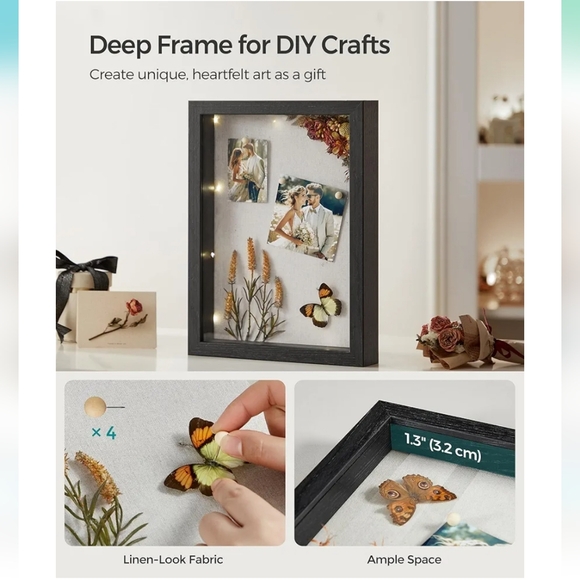 New in box black photo frame, deep, shadow box - Picture 9 of 15